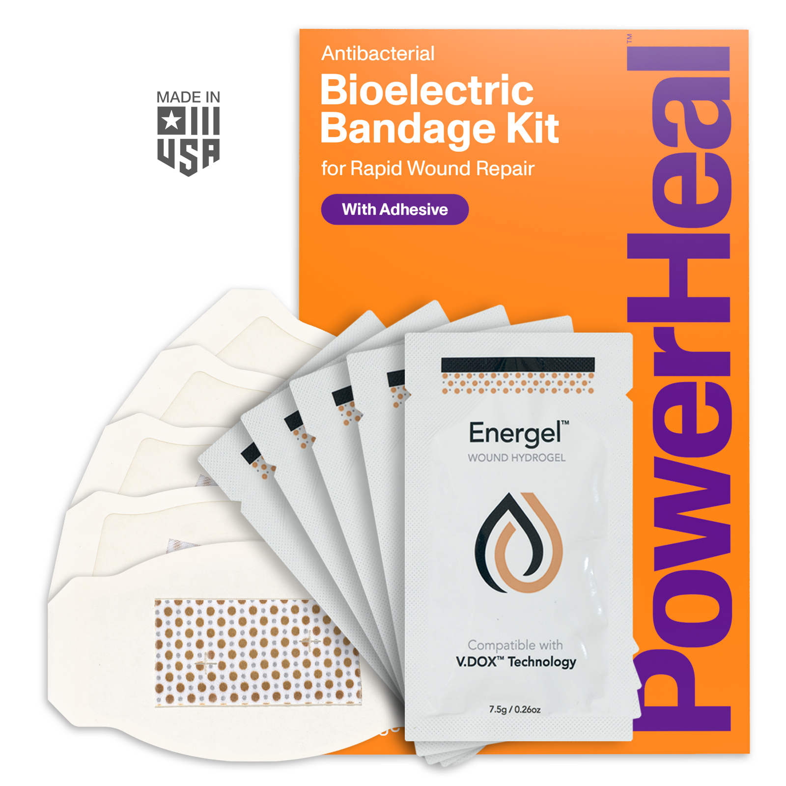 Bioelectric Bandage Kit for Rapid Wound Repair | 2.3"x3.5"