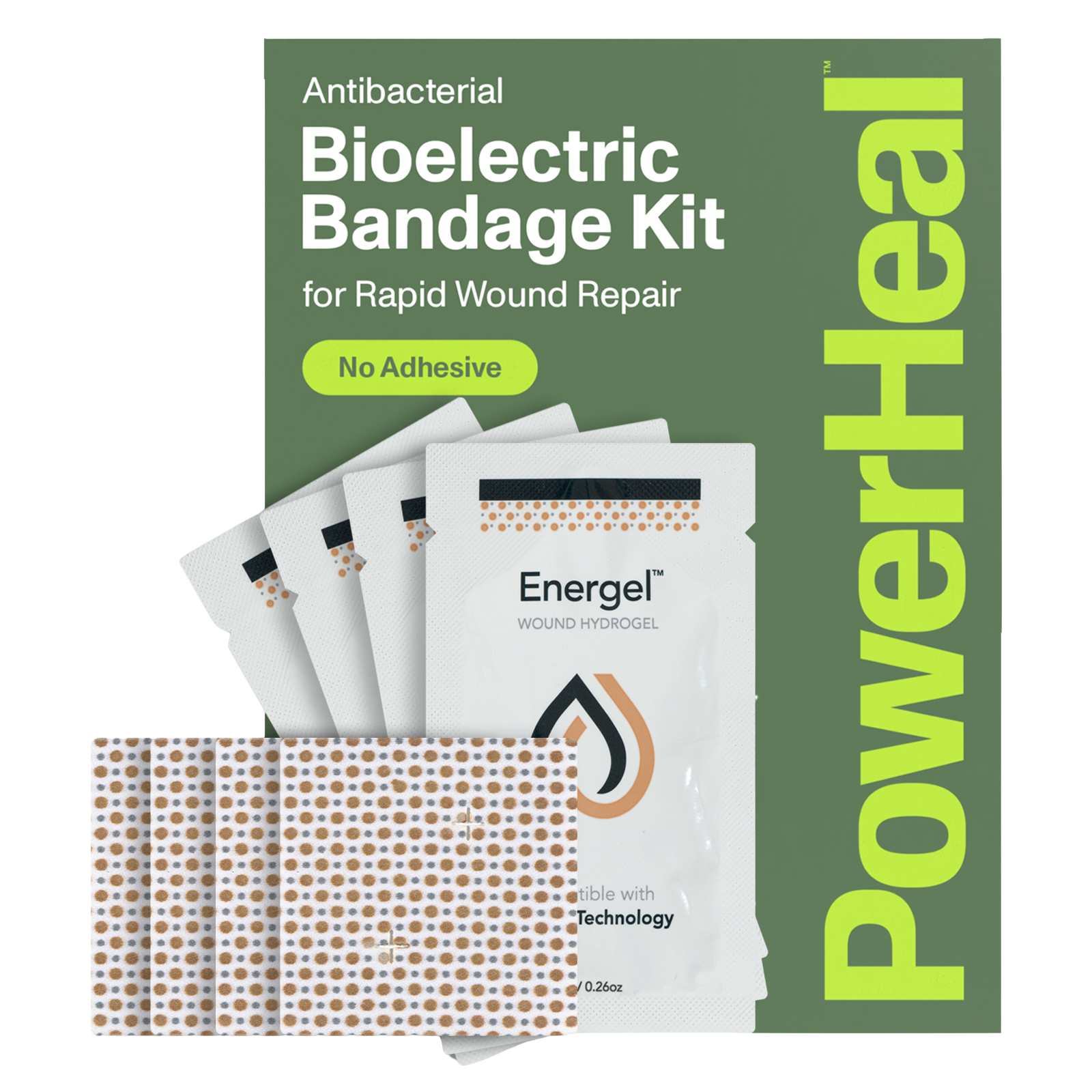 Bioelectric Bandage Kit for Rapid Wound Repair | 2.0"x2.0"