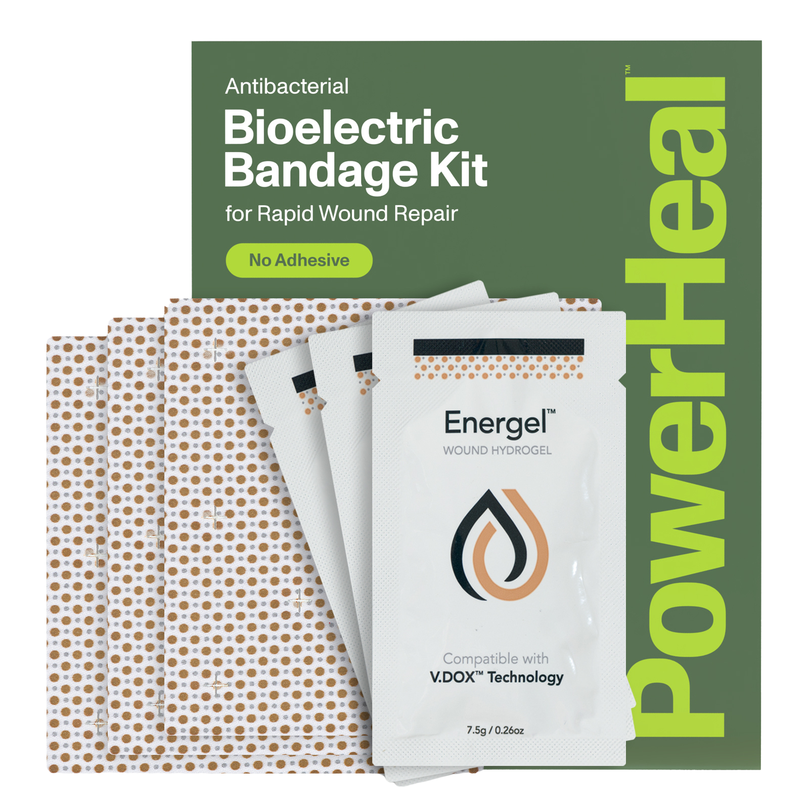 Bioelectric Bandage Kit for Rapid Wound Repair | 4.0"x4.0"