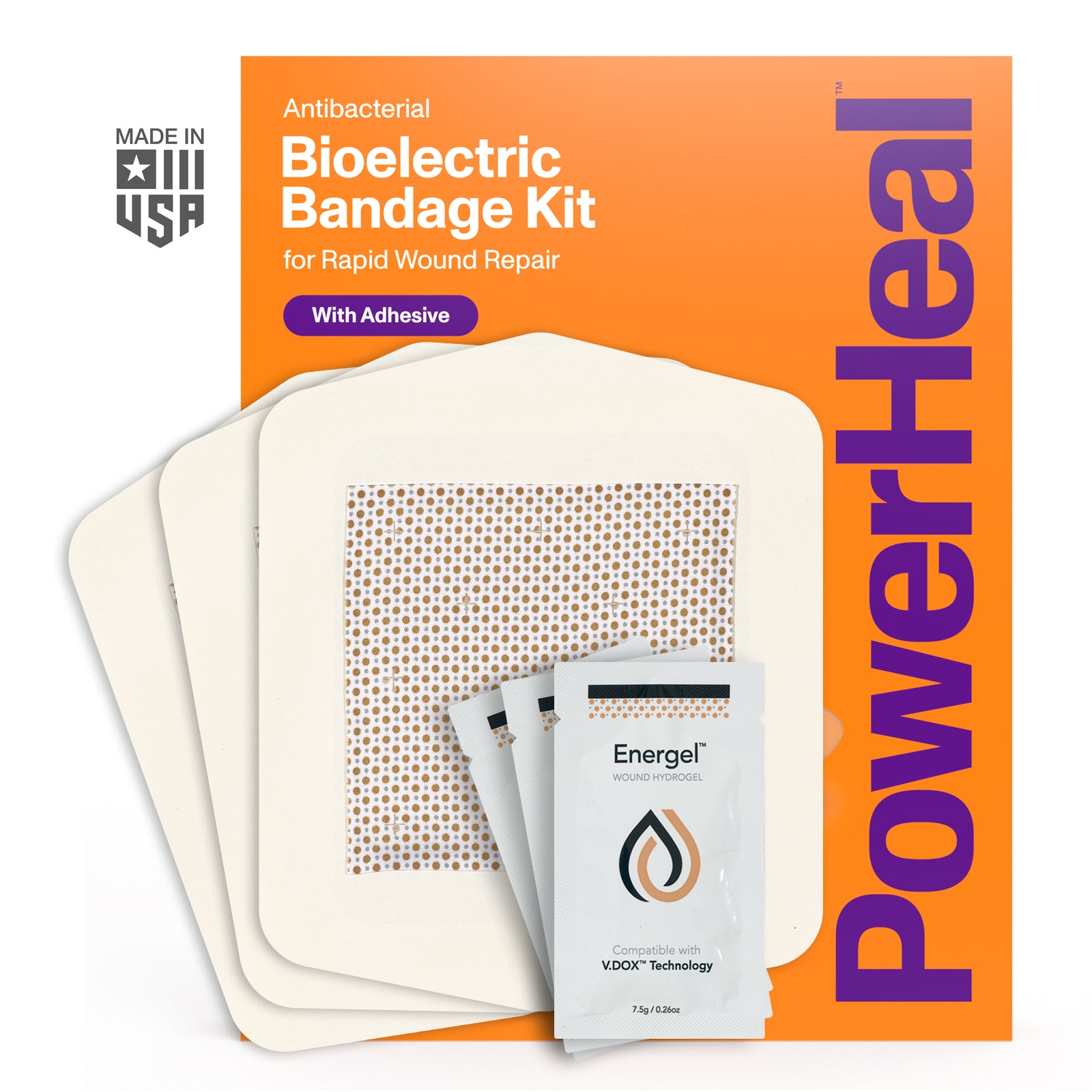 Bioelectric Bandage Kit for Rapid Wound Repair | 6.0"x6.0"